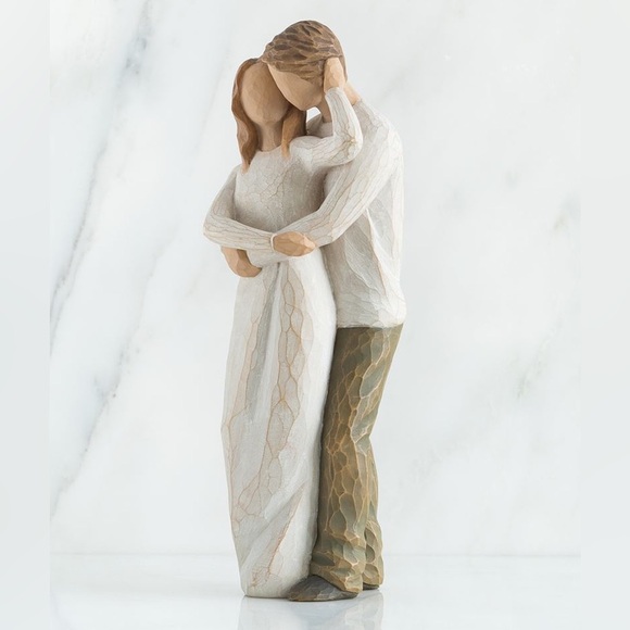Willow Tree Together Loving Couple Sculpture in Cream and Tan Figurine - Picture 2 of 10